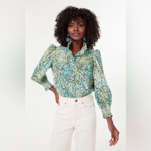 Tuckernuck Splatter Paint Teagan Popover Shirt EUC